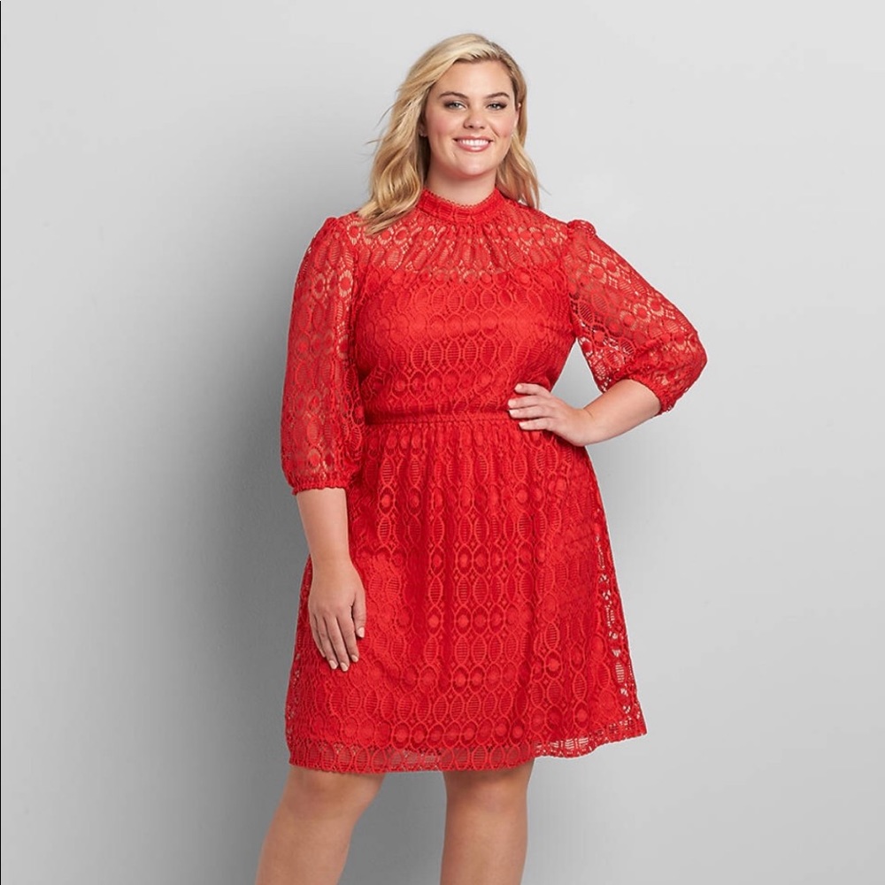 Red plus dress
